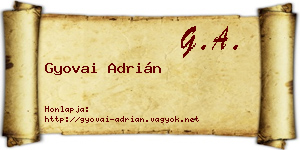 Gyovai Adrián névjegykártya